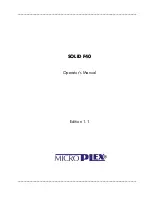 Preview for 1 page of Microplex SOLID F40 Operator'S Manual