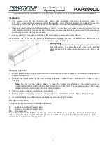 Preview for 3 page of MicroPower PAP800UL Operating Manual