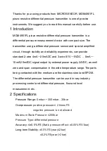 Preview for 3 page of Microsensor MDM4901FL Operation Manual