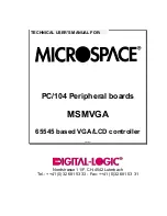 Предварительный просмотр 1 страницы Microspace MSMVGA Technical  User'S Manual