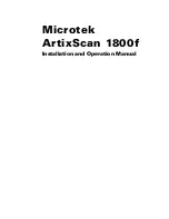 Microtek ArtixScan 1800f Installation And Operation Manual preview