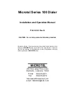 Preview for 1 page of Microtel 100 Dialer Series Installation And Operation Manual