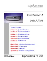 Preview for 1 page of Microwave Radio Communications CodeRunner 4 Operator'S Manual