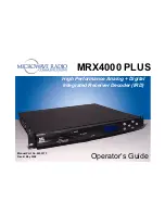 Preview for 1 page of Microwave Radio Communications MRX4000 PLUS Operator'S Manual