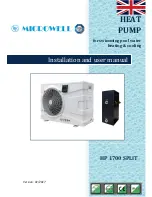 Предварительный просмотр 1 страницы MICROWELL HP 1700 SPLIT Installation And User Manual