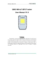 Preview for 1 page of Mictrack G903 User Manual