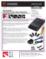 Mid America Motorworks RetroSound SUB-8100 Instruction Sheet preview