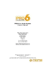 Midas PRO6 Owner'S Manual предпросмотр