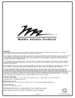 Предварительный просмотр 2 страницы Middle Atlantic Products MFR-RRK-12 Installation Manual