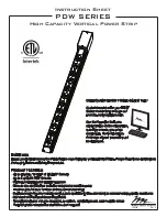 Предварительный просмотр 1 страницы Middle Atlantic Products PDW Series Instruction Sheet