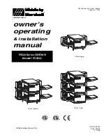 Preview for 1 page of Middleby Marshall PS520 Series Owner'S Operating And Installation Manual