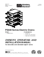 Middleby Marshall PS640 series Owner'S Operating And Installation Manual preview