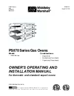 Preview for 1 page of Middleby Marshall PS870 Series Operating And Installation Manual