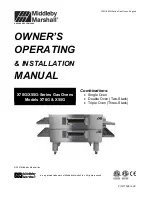 Preview for 1 page of Middleby Marshall X55G Series Owner'S Operating & Installation Manual