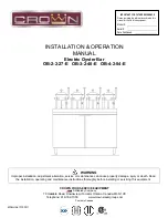 Middleby CROWN OB-2-1-27-E Installation & Operation Manual preview