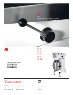 Preview for 1 page of Middleby Varimixer V Series Operating Instructions Manual