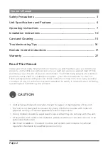 Preview for 2 page of Midea MAP08R1CWT User Manual