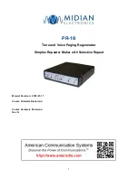 Midian Electronics PR-10i Instruction Manual предпросмотр