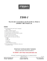 Предварительный просмотр 1 страницы Midian TDM-1 Instruction Manual