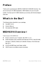 Preview for 3 page of midiplus MIDI16x16 User Manual