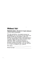 Preview for 2 page of Midland 7001 Owner'S Manual