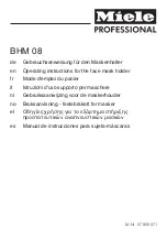 Miele professional BHM 08 Operating Instructions Manual preview