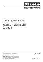 Miele professional G 7831 Operating Instructions Manual preview