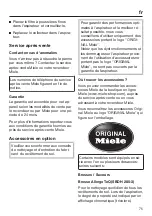 Preview for 75 page of Miele 112551022 Operating Instructions Manual