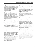 Предварительный просмотр 7 страницы Miele ART Operating Instructions Manual
