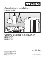 Miele CERAMIC COOKTOP WITH INDUCTION KM 5758 Operating And Installation Instructions preview