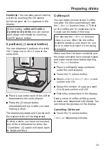 Предварительный просмотр 29 страницы Miele CM 5310, CM 5410, CM 5510, CM 5710 Operating Instructions Manual