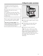 Preview for 19 page of Miele CM 6300 Operating Instructions Manual