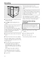 Preview for 64 page of Miele Coffee System Operating And Installation Instructions