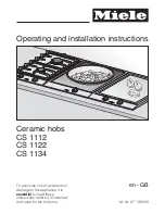 Предварительный просмотр 1 страницы Miele CS 1112 Operating And Installation Manual