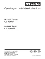 Miele CT 400 MP Operating And Installation Instructions preview