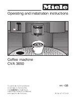 Miele CVA 3650 Operating And Installation Instructions preview