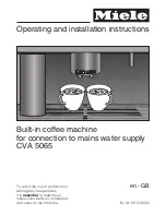 Preview for 1 page of Miele CVA 5065 Operating And Installation Manual