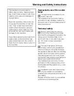Предварительный просмотр 5 страницы Miele DA 206 Operating Instructions Manual