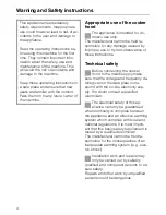 Предварительный просмотр 4 страницы Miele DA 237 Operating Instructions Manual