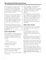 Предварительный просмотр 4 страницы Miele DA 416-4 Operating And Installation Manual
