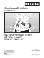 Preview for 1 page of Miele DAG 1000 Operating And Installation Instructions
