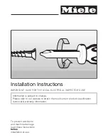 Preview for 1 page of Miele ESW 6114 Installation Manual