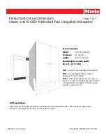 Предварительный просмотр 2 страницы Miele G 4275 SCSF Product Dimensions