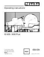 Miele G 658 Plus Operating Instructions Manual preview