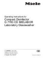 Preview for 1 page of Miele G 7783 CD Operating Instructions Manual