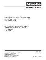 Предварительный просмотр 1 страницы Miele G 7881 Installation And Operating Instructions Manual