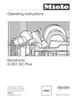 Miele G 851 SC Plus Operating Instructions Manual предпросмотр