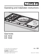 Miele GAS COMBISET CS 1012 Operating And Installation Instructions preview