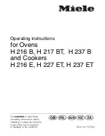 Preview for 1 page of Miele H 216 B Operating Instructions Manual