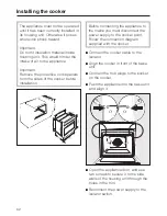 Предварительный просмотр 62 страницы Miele H 4200 Operating And Installation Instructions